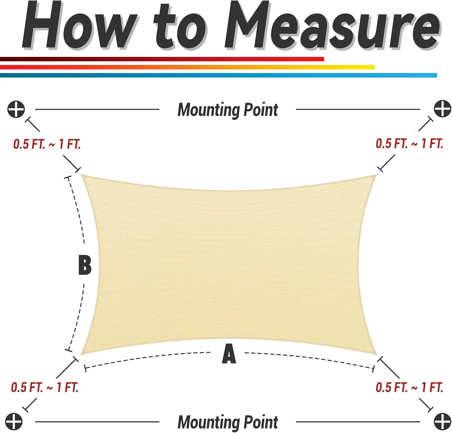 ShadeMart Heavy Duty 12' x 16' Beige Sun Shade Rectangle Pro Ring Shade Sail, 260 GSM Commercial Grade UPF50 Sunshade, Reinforced Corners & Edges - 5 Years Warranty (We Make Custom Size)
