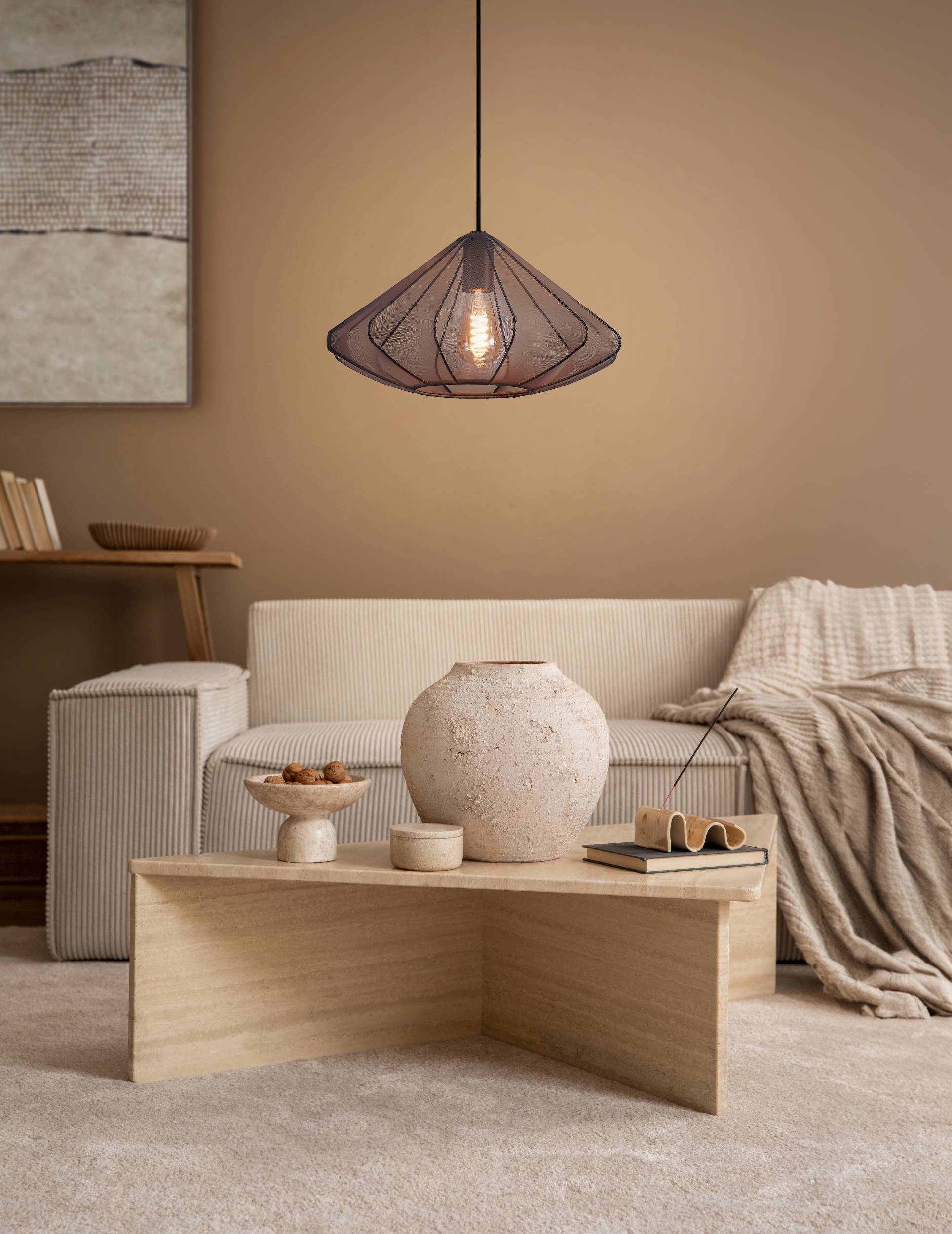 EGLO Dolwen Hanglamp - E27 - Ø 42,5 cm - Zwart - Textiel
