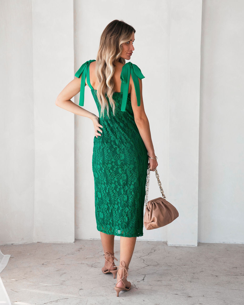 Endless Love Story Lace Midi Dress - Green - Se7enfashion