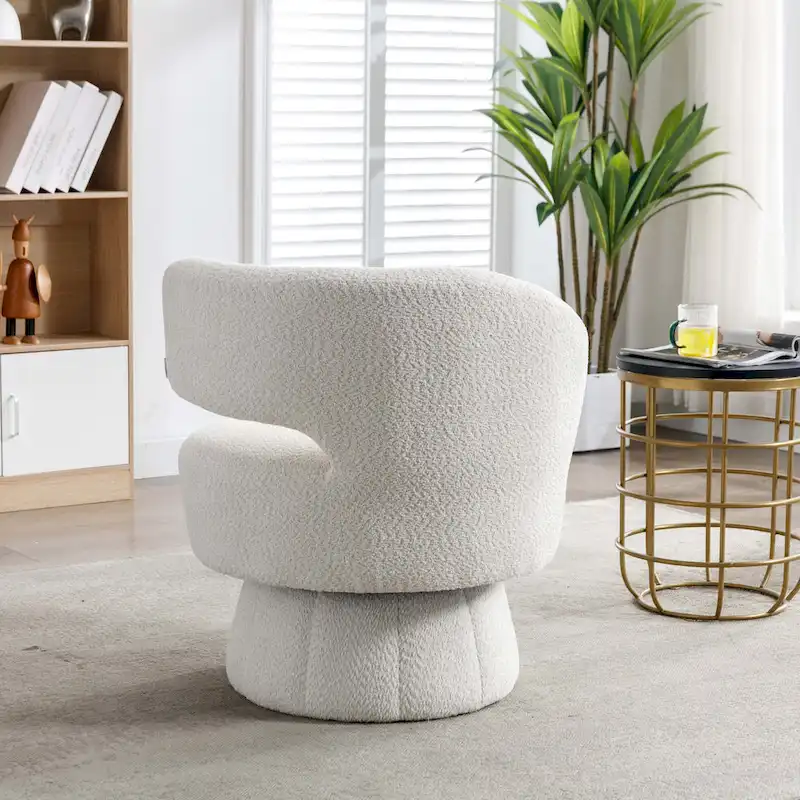 360-Degree Swivel Cuddle Barrel Accent Chairs with Plush Upholstery