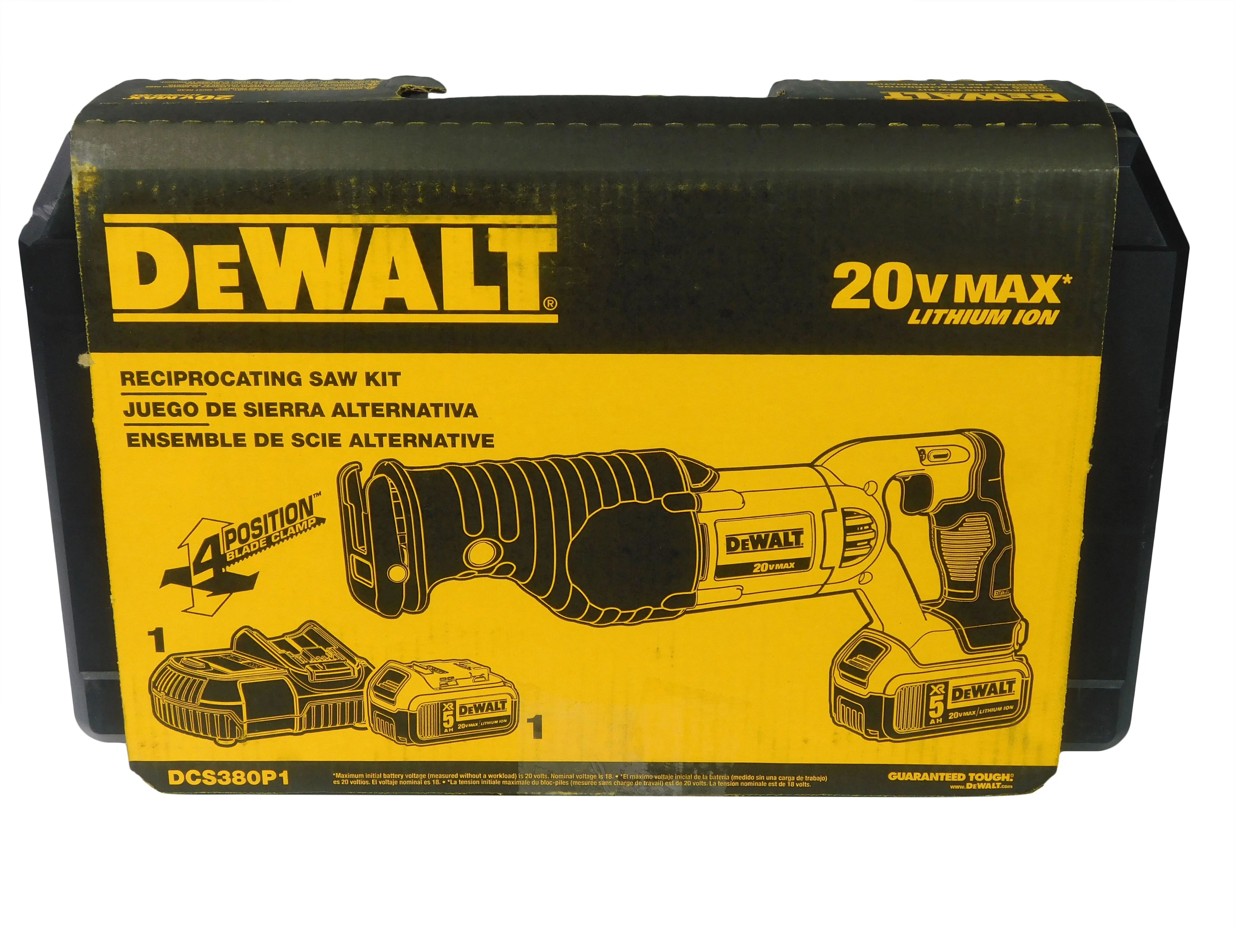 DeWalt DCS380P1 20V MAX Cordless Reciprocating Saw Kit with 5Ah Battery, Charger & Case - Image 3