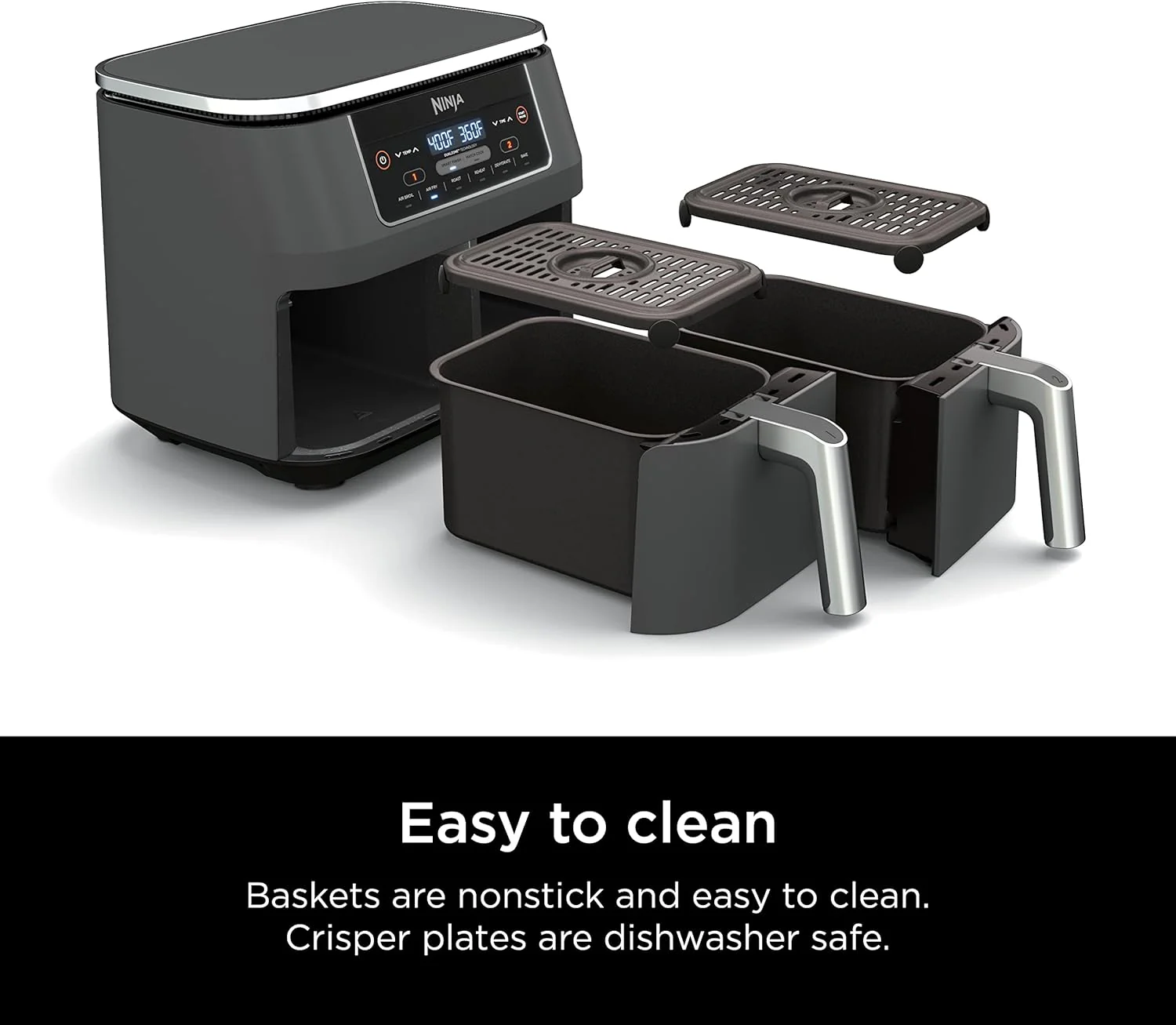 Ninja Foodi 6-in-1 FlexBasket Air Fryer with 7-Quart MegaZone and Basket Divider
