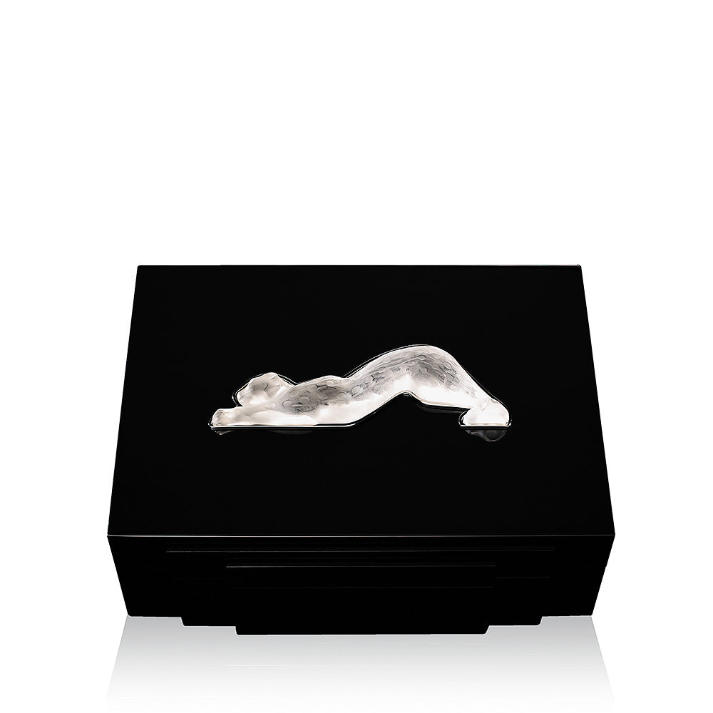 CAVE À CIGARES ZEILA - LAQUÉ NOIR AVEC CRISTAL INCOLORE, 70 CIGARES