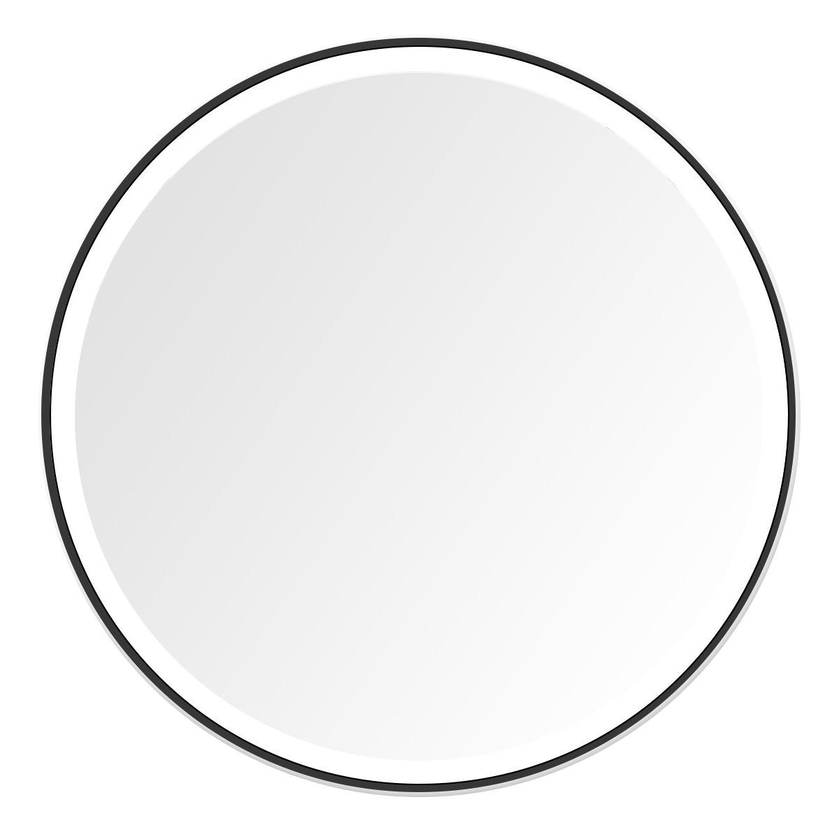 Vtw Living - Badkamerspiegel Rond 60 cm Zwarte Rand met Verlichting