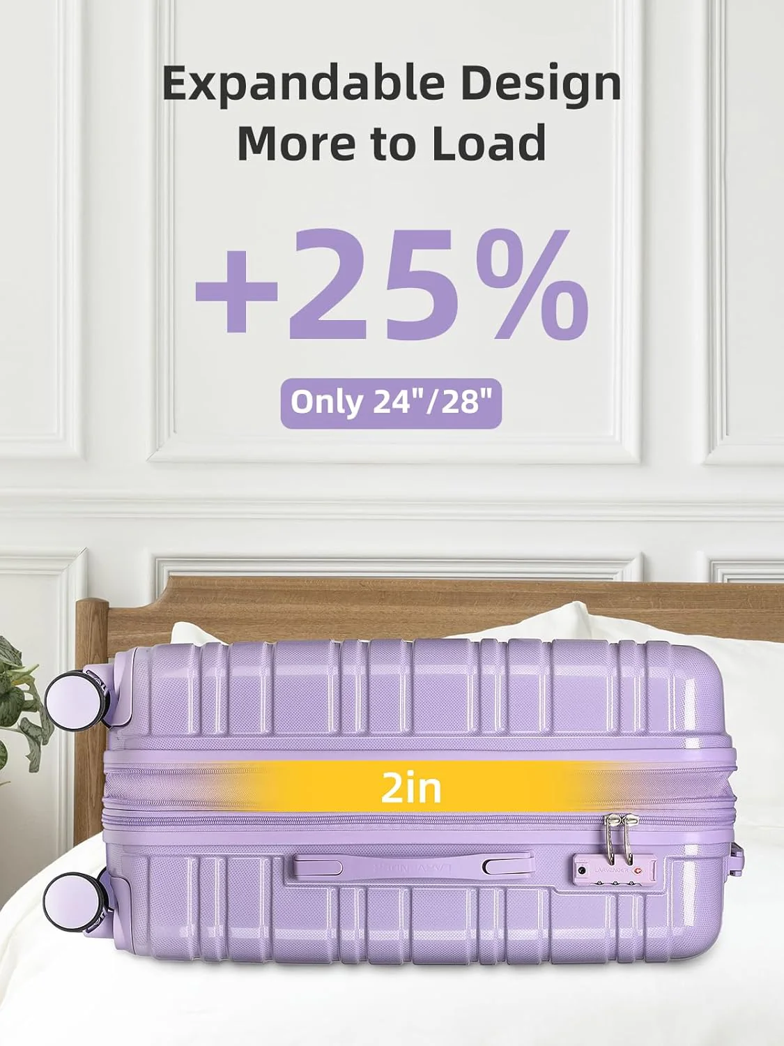 6-piece luggage set, expandable hardshell suitcase set with spinner wheels, lightweight rolling luggage set