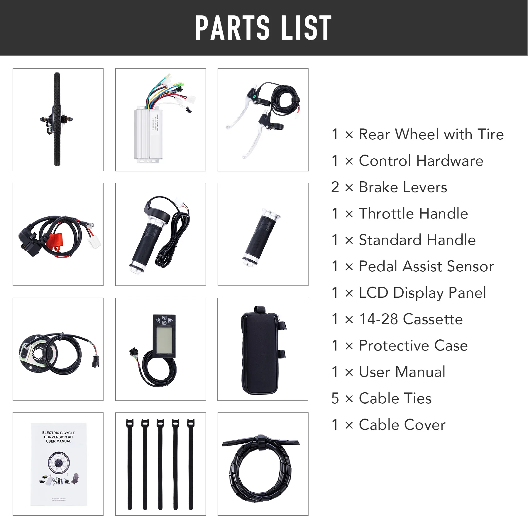 Viribus Electric Bike Conversion Kit 26" Rear Wheel 1000W Hub Motor LCD eBike DIY Set - Image 15