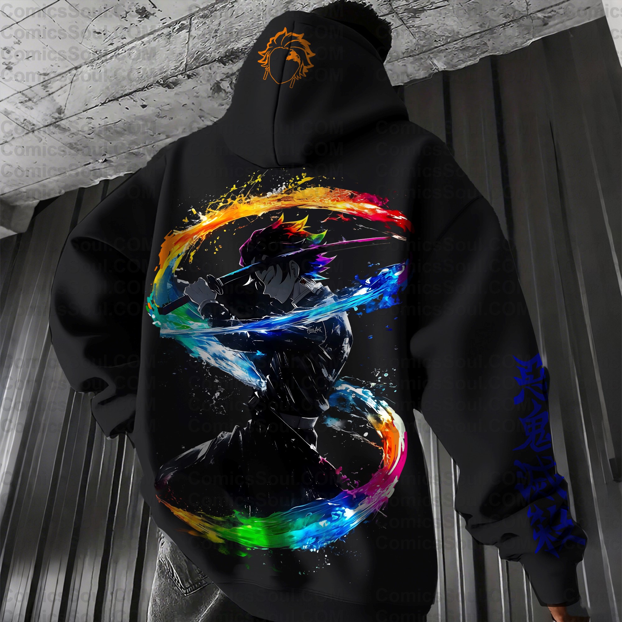 Unisex Anime Graphic Streetwear Vintage  Silver Fox Fleece-Lined Hoodie| KNY