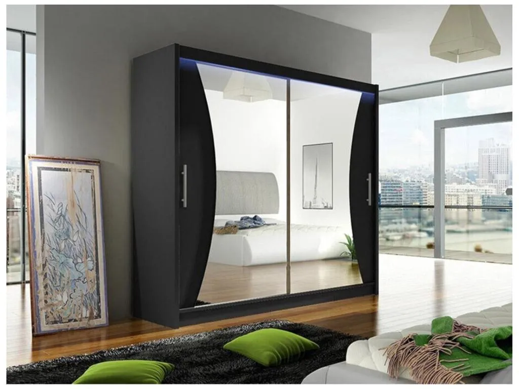 Armario Hogarve 124 Negro 215x180x57cm Puertas de armario - Correderas kyjm93326