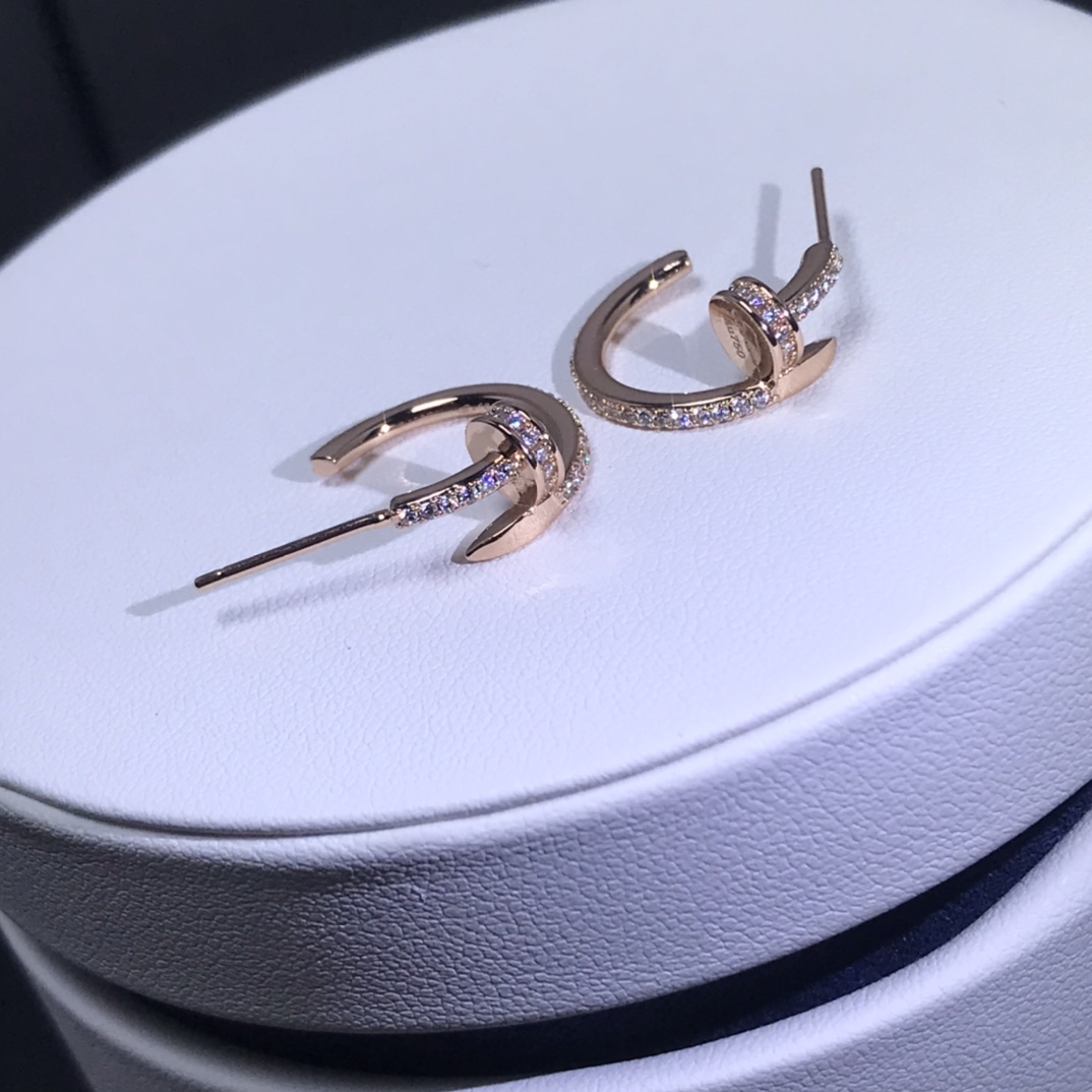 Cartier Juste un Clou Hoop Earrings, Small Model, Full Diamond Paved - Original Replica Club