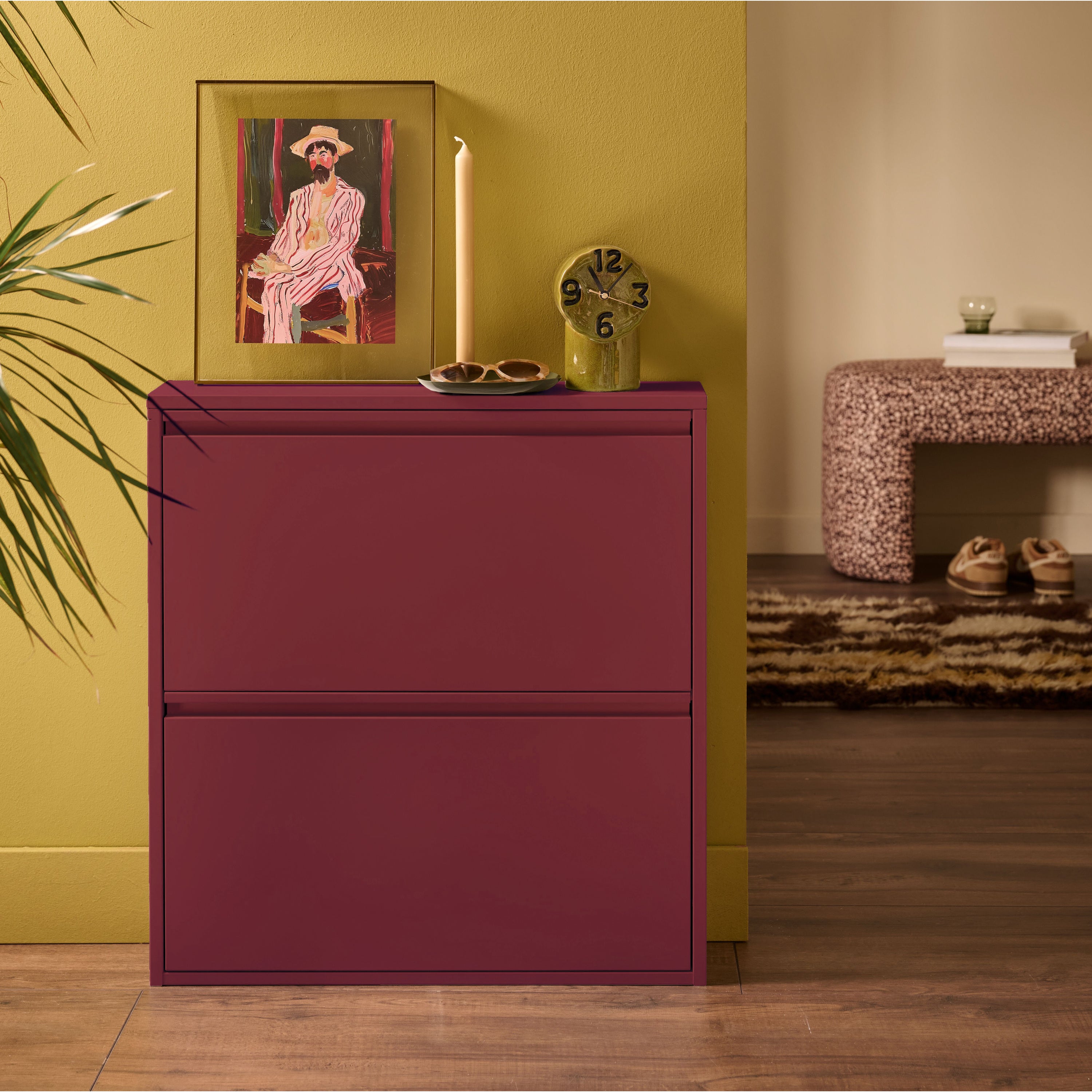 by fonQ Klip Schoenenkast - 2 Vakken - Bordeaux