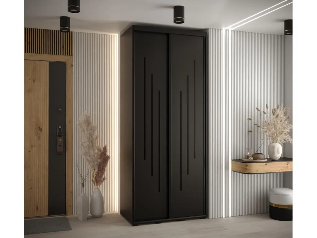 ARMARIO Lluesmahome 8 DE PUERTAS CORREDERAS 235.2/100/60 2 puertas (Negro/Negro/Negro) 55634KXYP