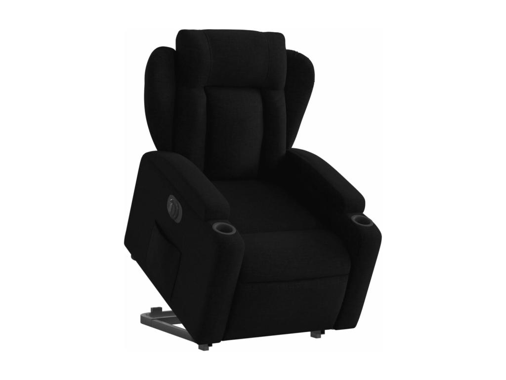 Sillón eléctrico reclinable elevable de tela negro