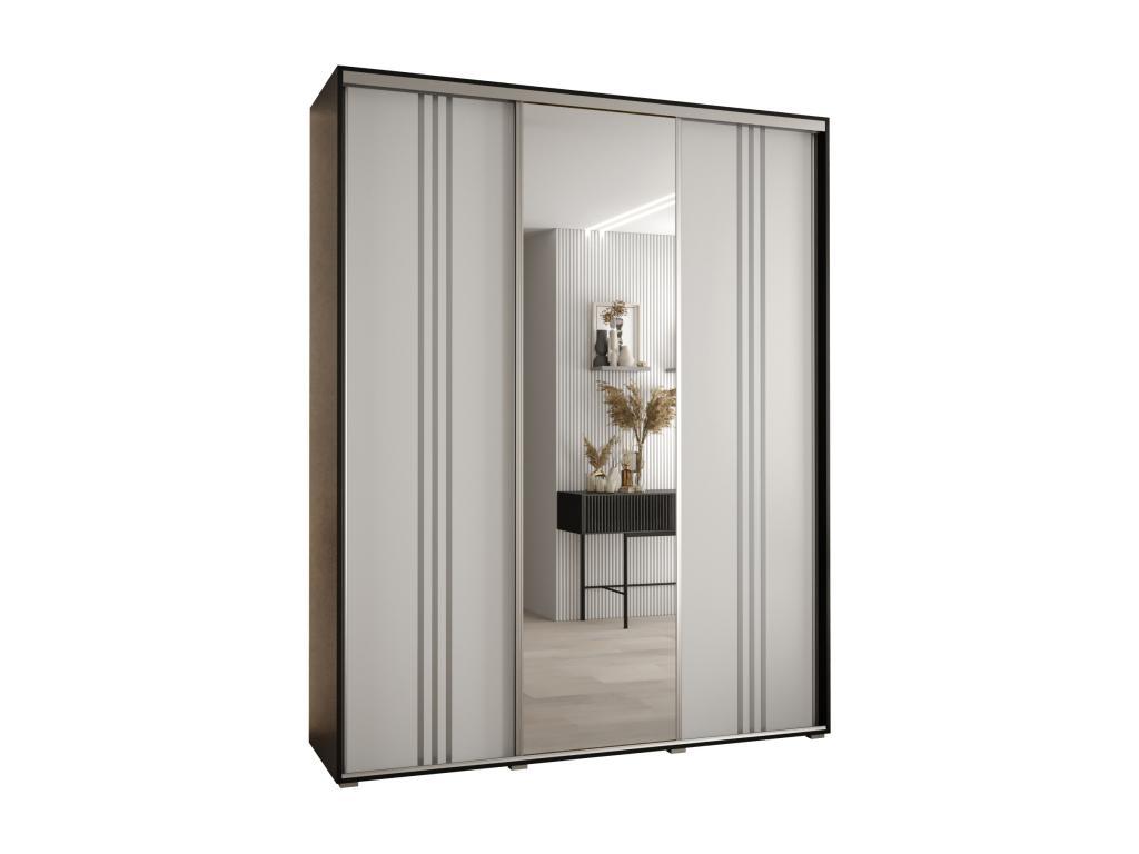 ARMARIO Hominor 7 DE PUERTAS CORREDERAS 235 - 2/200/45 3 puertas Negro/Blanco/Plata