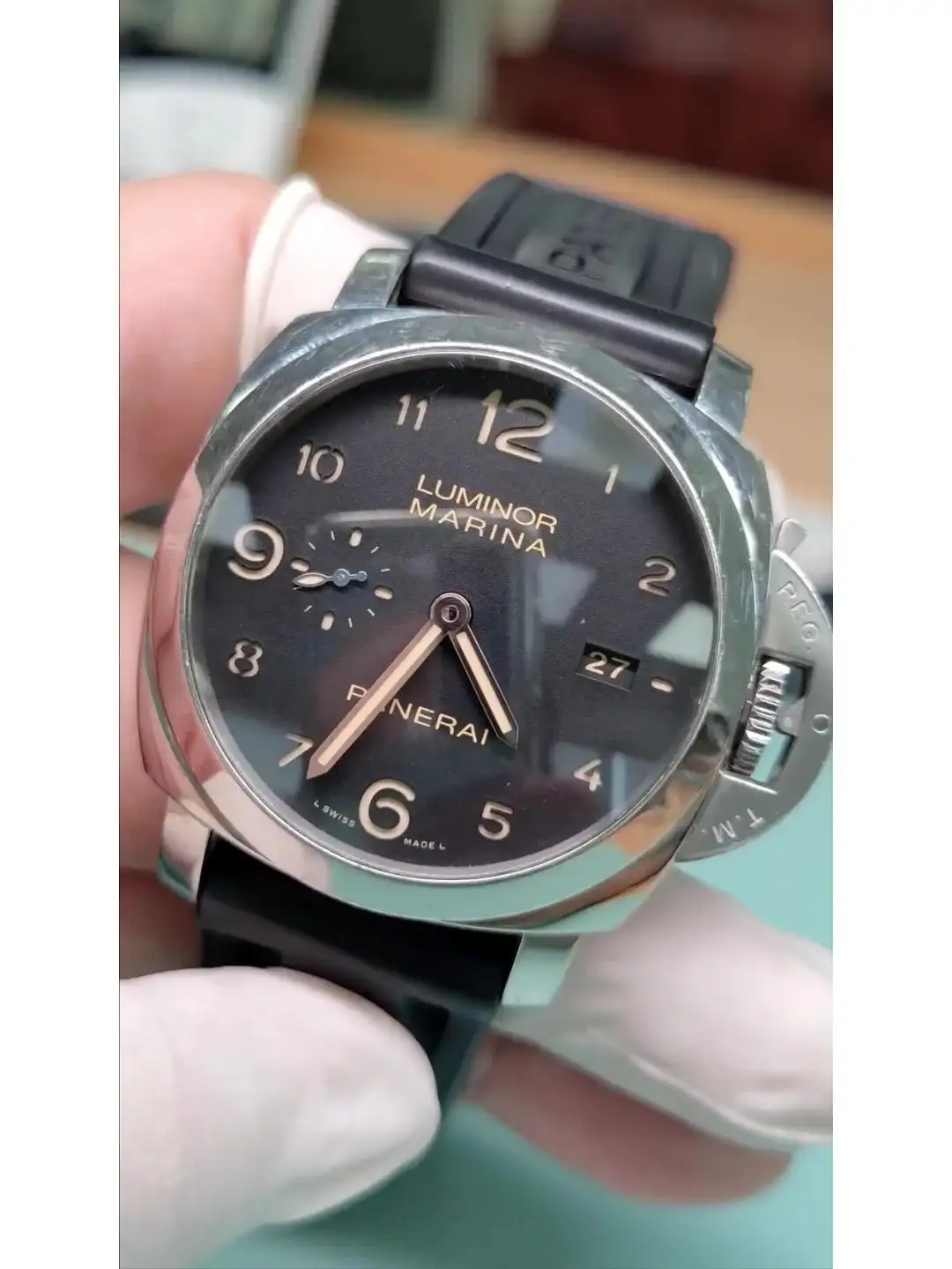 Panerai Luminor Due Men Automatic Black Alligator Watch PAM00943