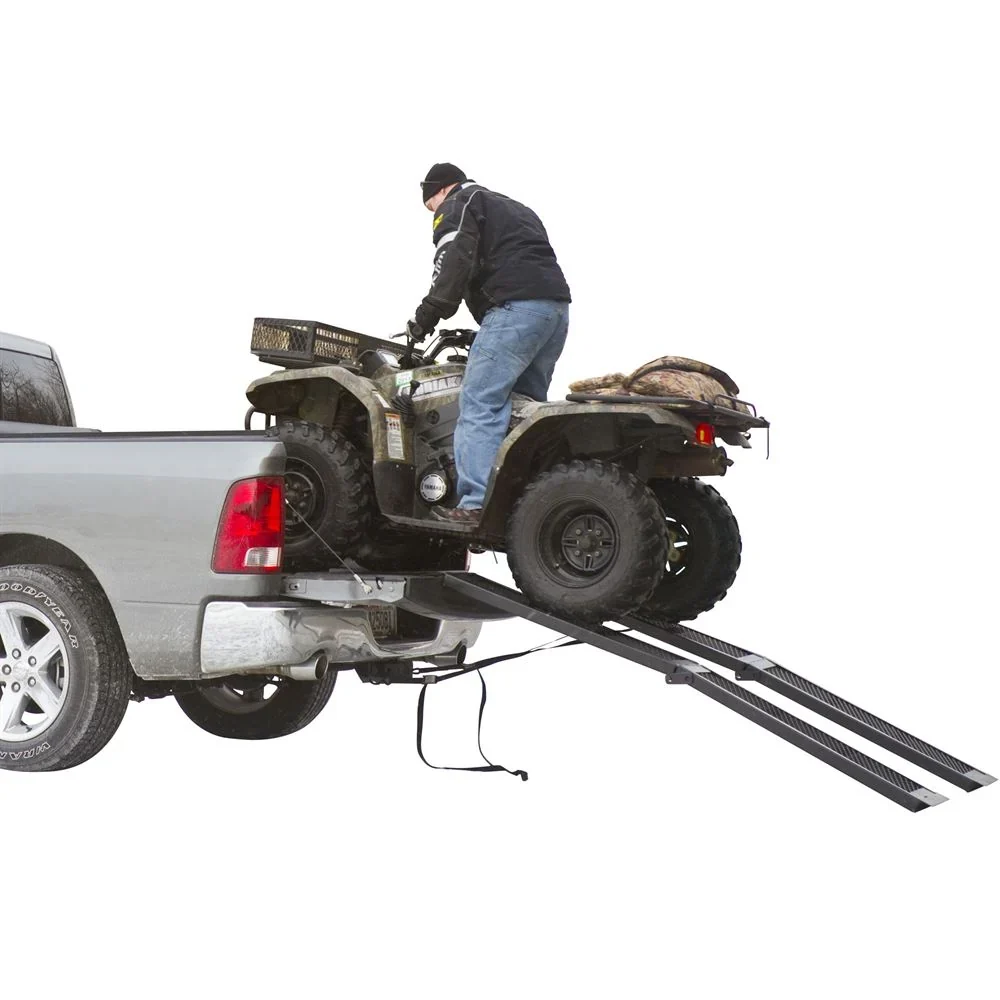 90in Black Steel Dual Runner Folding ATV Ramps - Image 2 90in Black Steel Dual Runner Folding ATV Ramps - Image 2