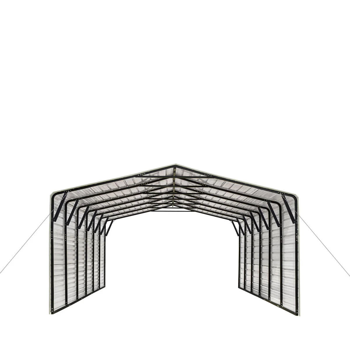 2025 CP2030F 20' x 30' All-Steel Carport Shed With 10' Enclosed Sidewalls