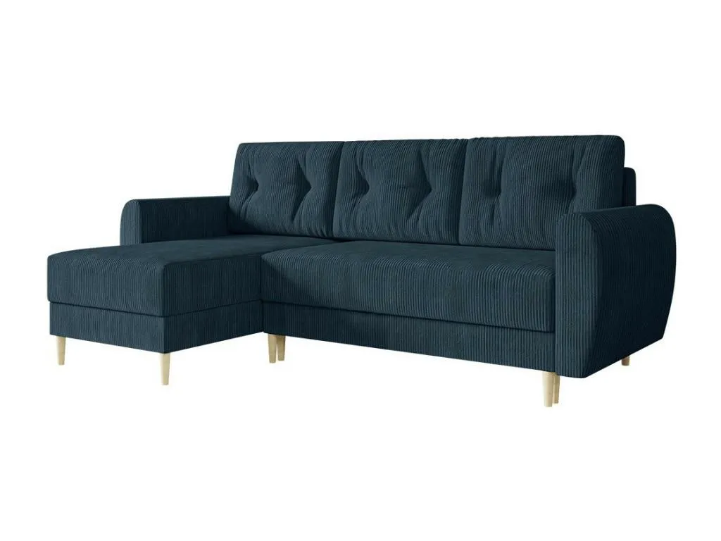 Sofá rinconero Decopractico 139 Azul Función de descanso Caja de ropa de cama 234x139x95cm WQCD76620