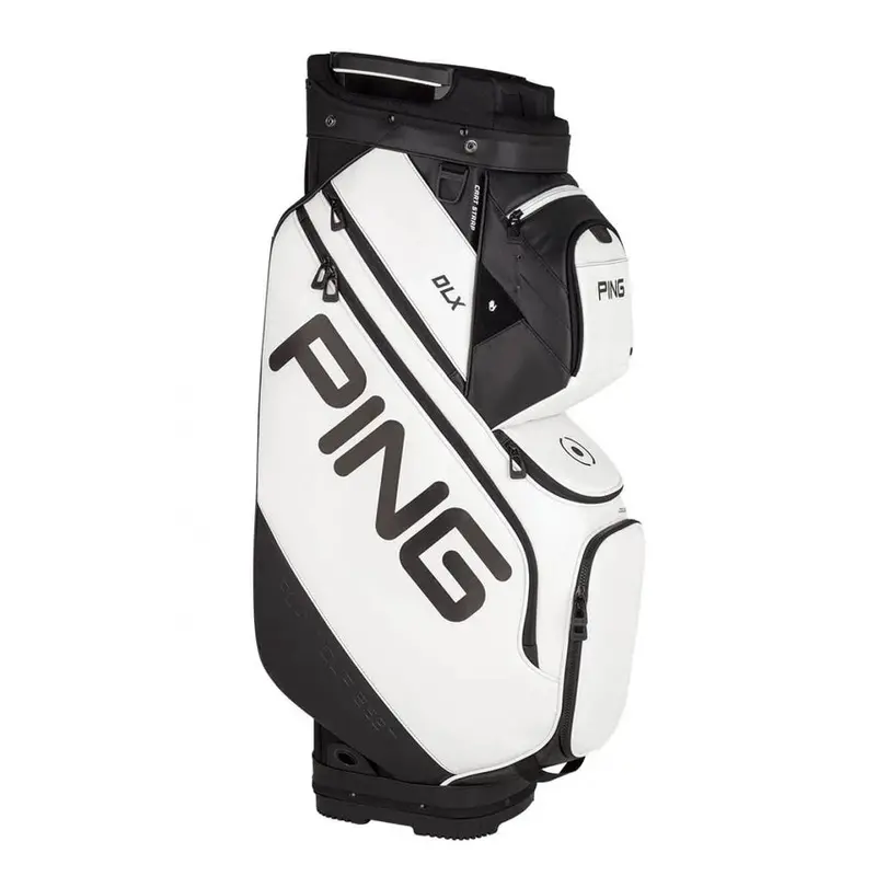 PING DLX Cart Bag, White, 15-Way Top, 15 Pockets - DLX