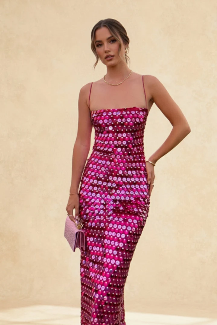 Sequin Versatile Stylish Irregular Midi Dress