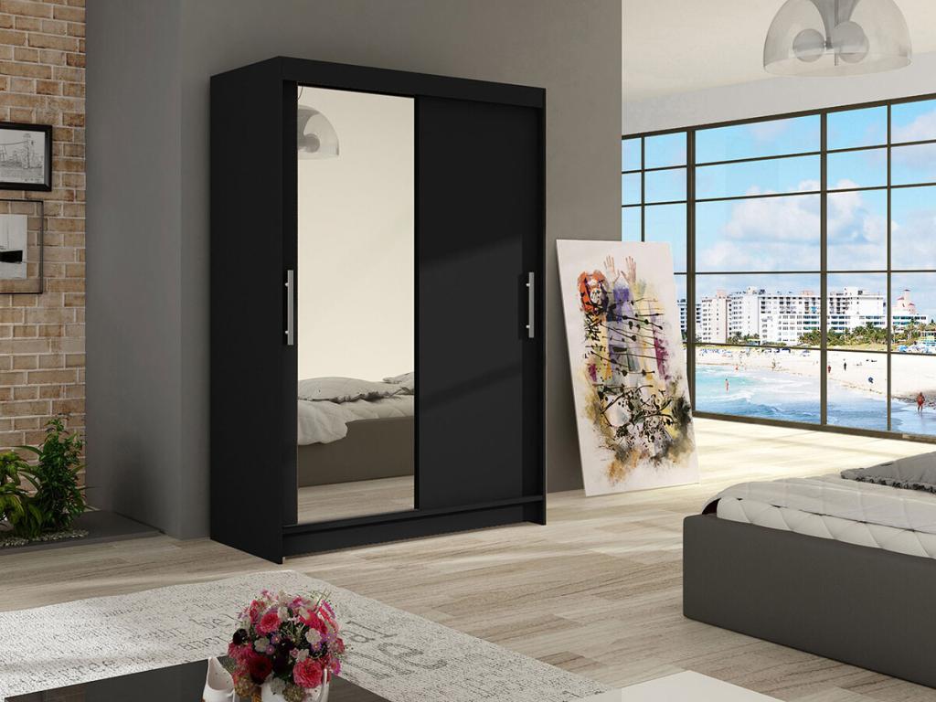 Armario Cozovis 128 - Negro - 200x120x58cm - Puertas de armario Correderas