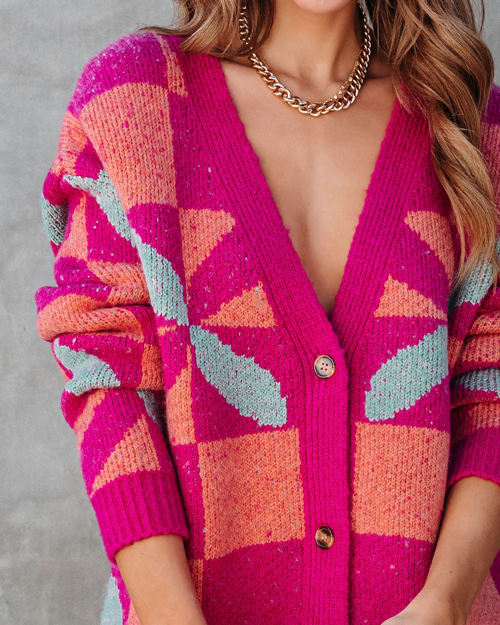 Chill Out Babe Checkered Floral Cardigan - Se7enfashion