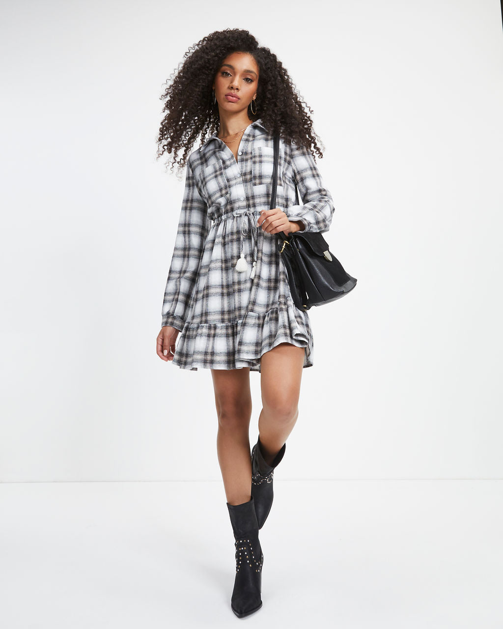 London Town Plaid Mini Dress - Se7enfashion