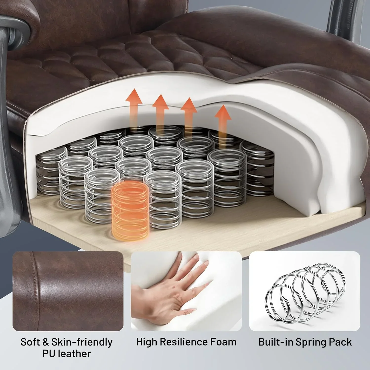 Massage Office Chair with Heating and Footrest Ergonomic Executive Reclining Office Chair