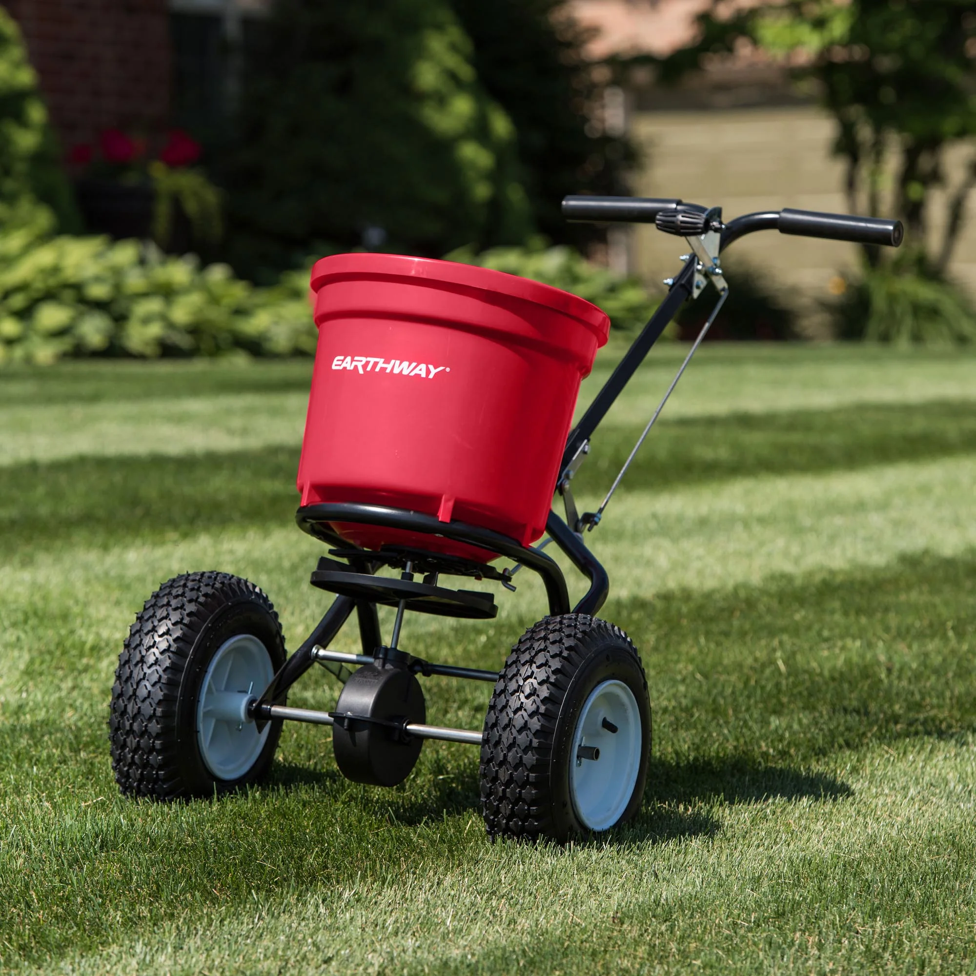 EarthWay 2150 50lb Red Commercial Broadcast Lawn Fertilizer Spreader - Image 2