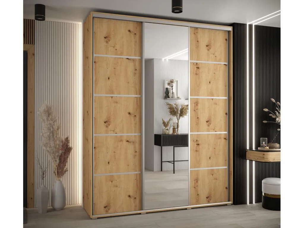 ARMARIO Homepleno 5 DE PUERTAS CORREDERAS 235.2/190/60 3 puertas (Artisan/Artisan/Plata) 42881tkkr