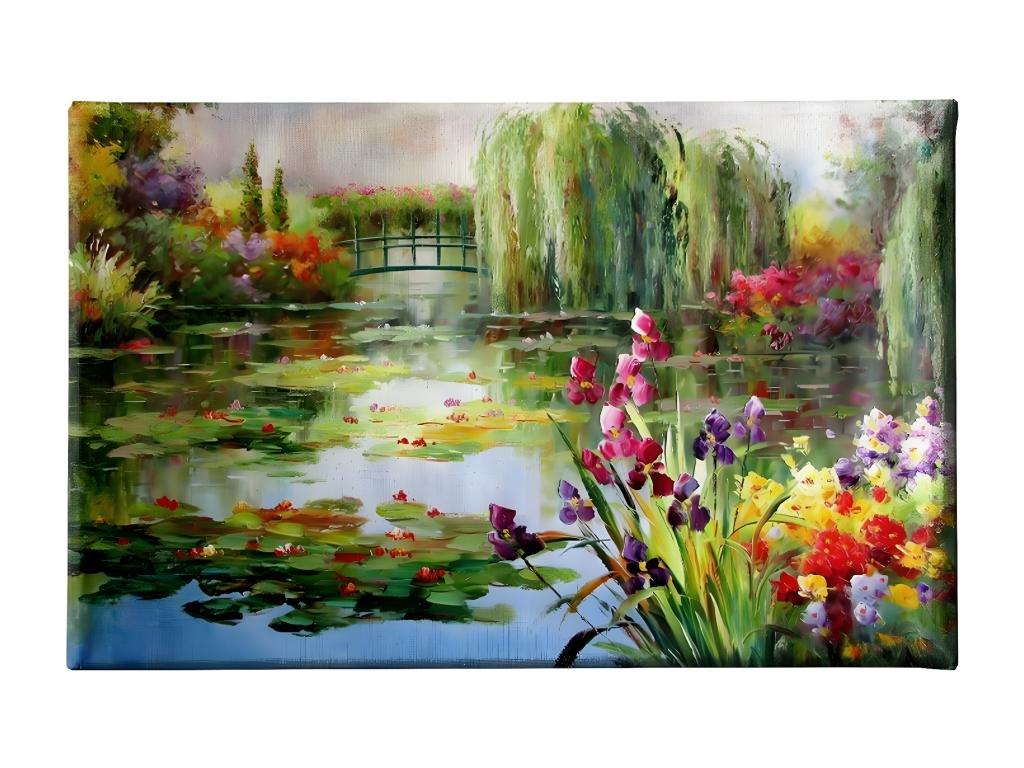 Impresión sobre Lienzo Monet Nenúfares, Multicolor, 70x3x45 cm, Hogarlujo