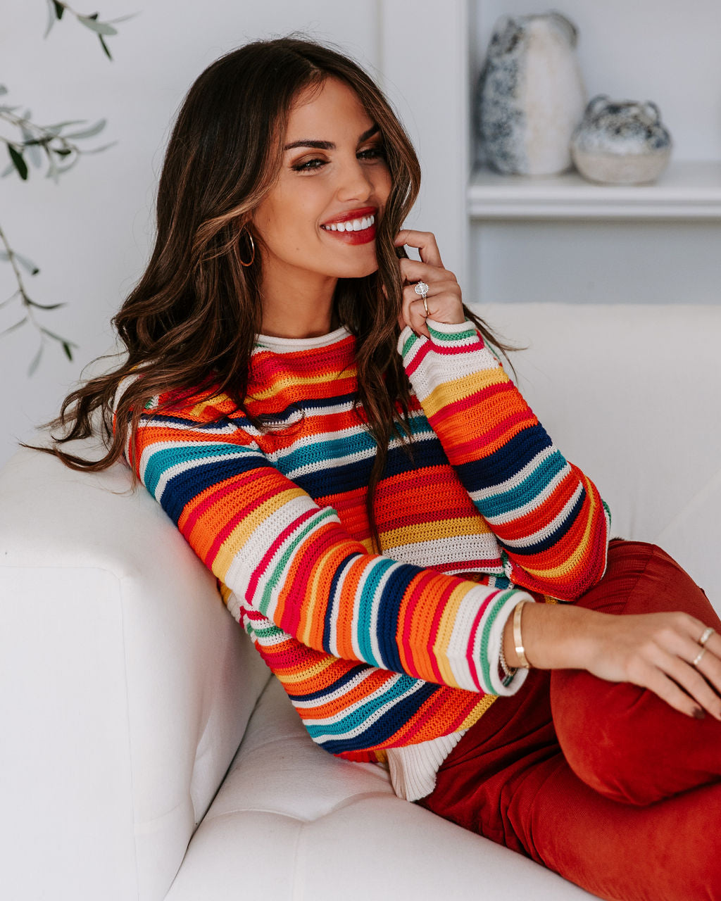 Think Bold Striped Knit Pullover Sweater - Se7enfashion
