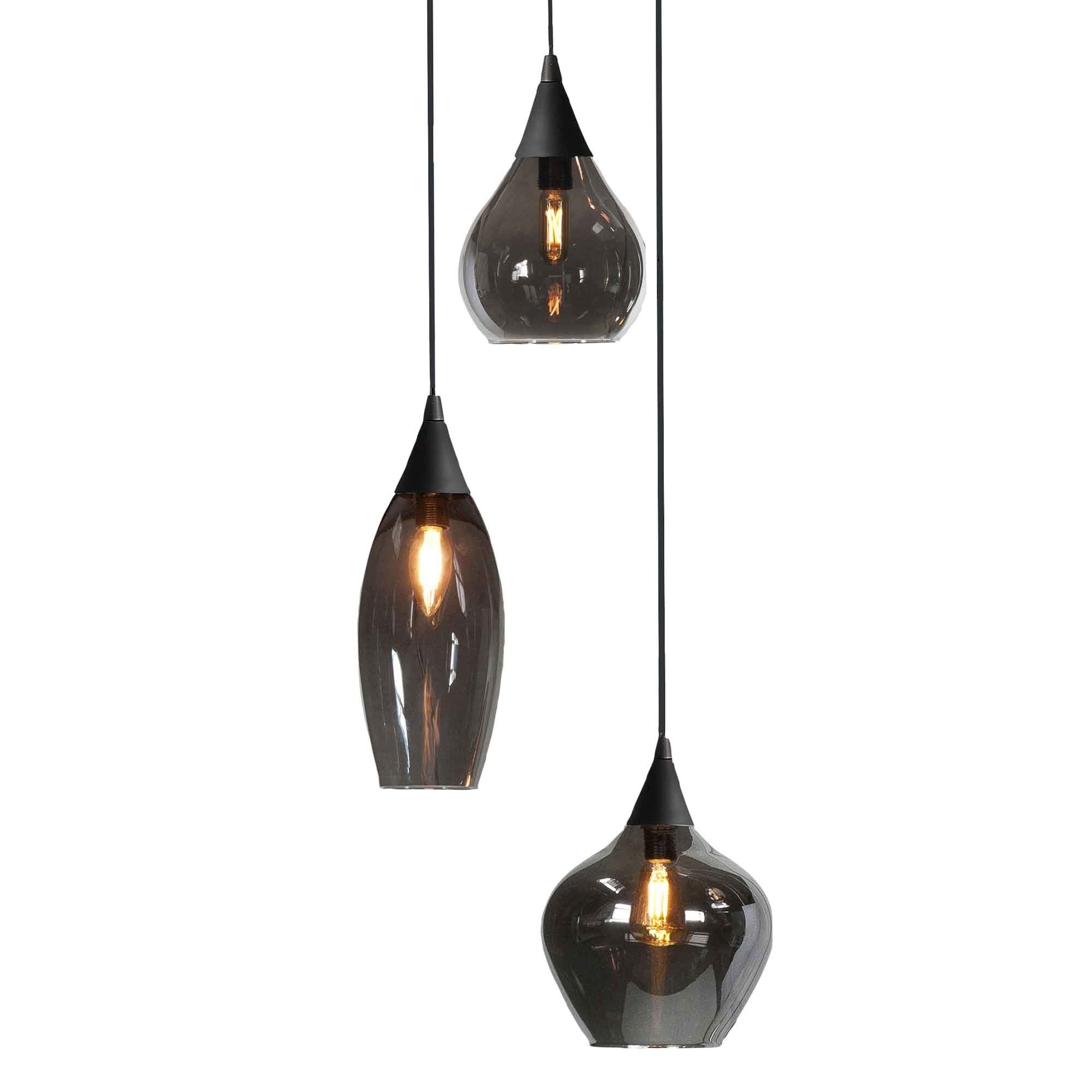 Highlight Hanglamp Cambio Black & Smoke 3 Lichts
