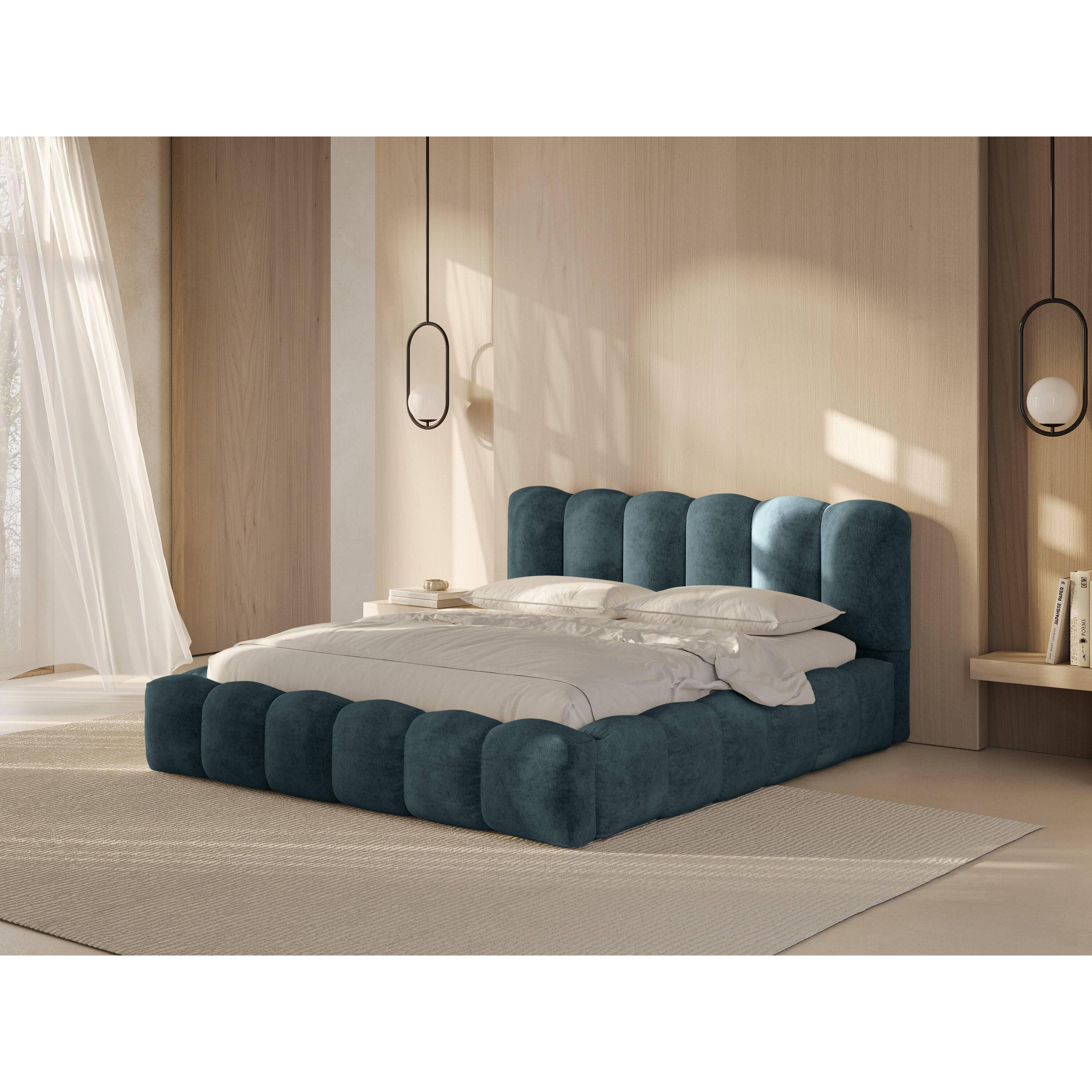 Micadoni Lupine Bedframe met Opbergruimte 160 x 200 cm - Chenille - De