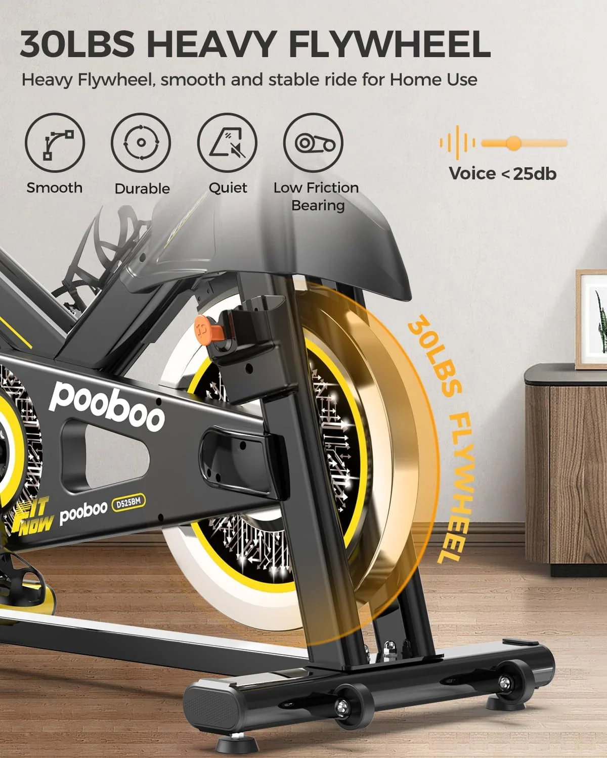 pooboo Indoor Exercise Bike With Adjustable Resistance And Belt Drive - Image 5 pooboo Indoor Exercise Bike With Adjustable Resistance And Belt Drive - Image 5