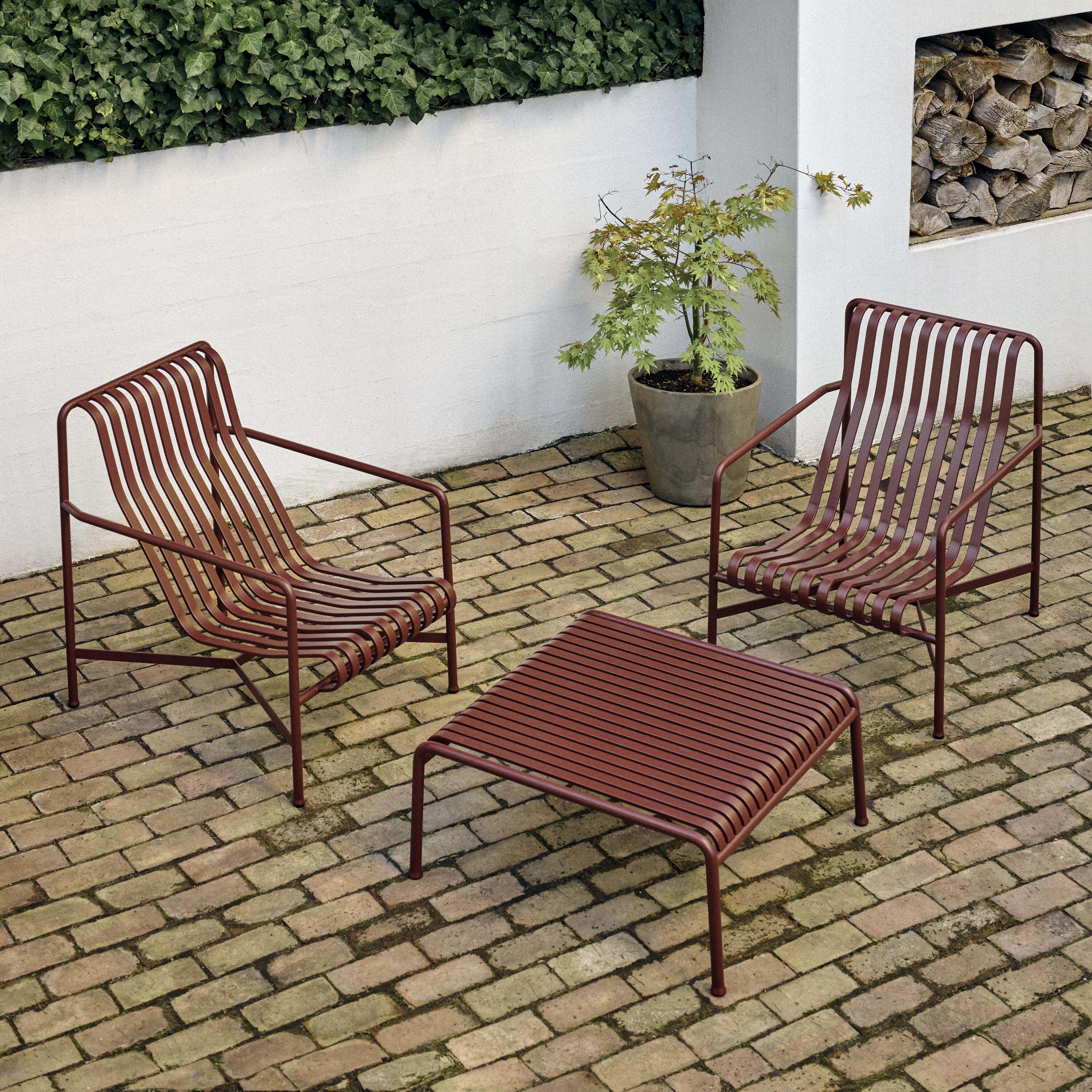 HAY Palissade Lounge Chair High - Iron Red