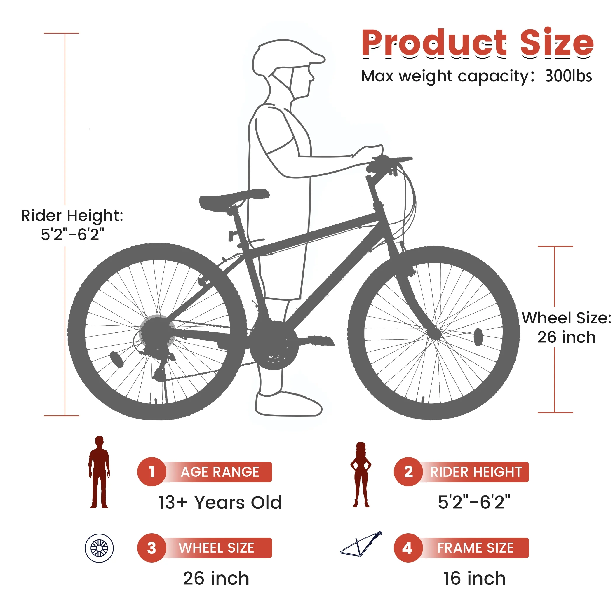 Ecarpat Mountain Bike 26 Inch for Men Women, 21 Speeds High-Carbon Steel Frame, Classic Adult Teens Sport Bicycle, V Brakes Bicycle for Snow City Commuters and Short Trip - Image 7