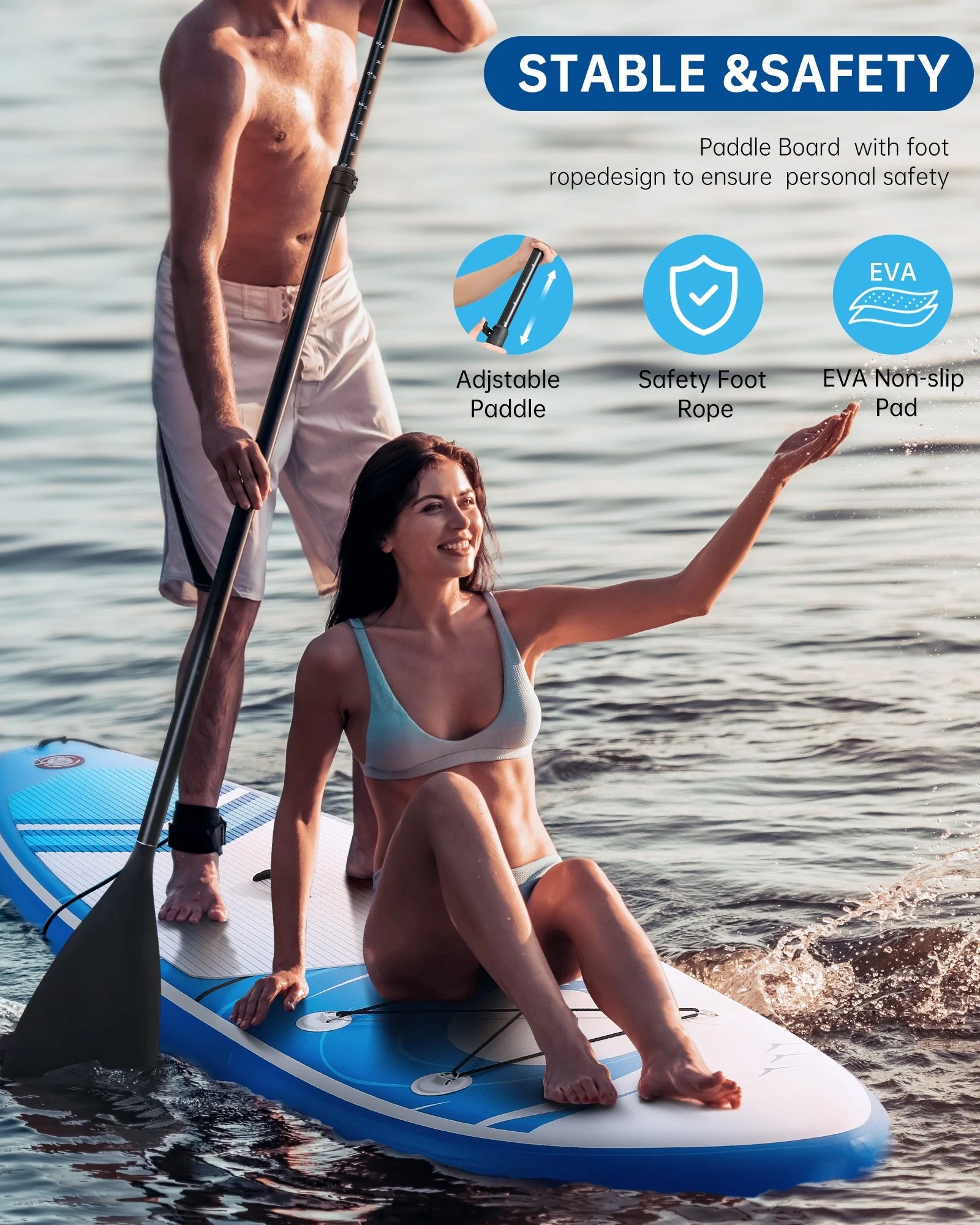Naipo Inflatable Paddle Board 10FT Stand up Paddle Board 10' SUP 6 in.Thick Board Carry Bag & Fast Pumping Green - Image 17