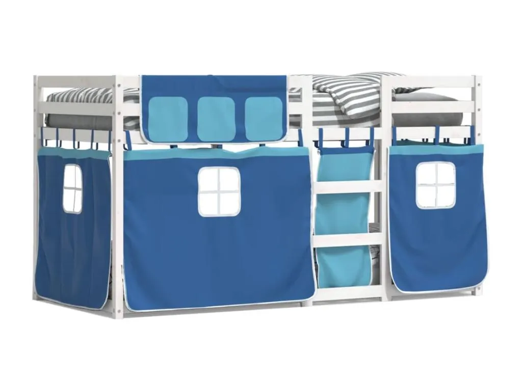 Litera con cortinas Hogarmini maciza de Hogarmini azul 80x200 cm 57438wkrw