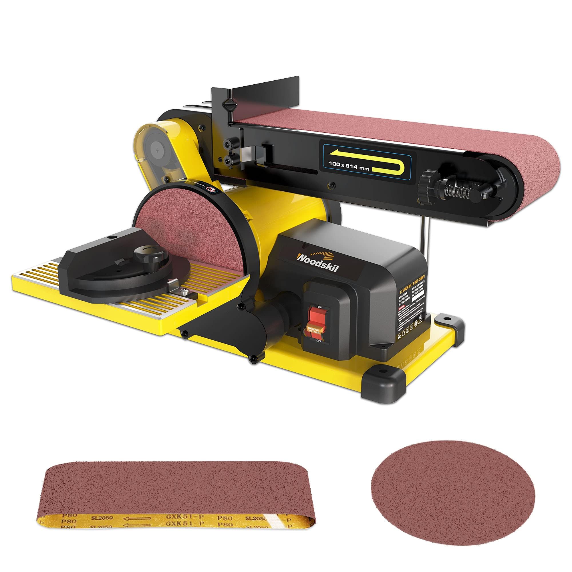 Woodskil 4.3A Belt Sander. 4 x 36 in. Belt 6 in. Disc Sander