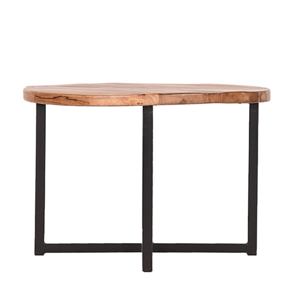 LABEL51 - Bijzettafel Dex - Rough Mangohout - Zwart Metaal