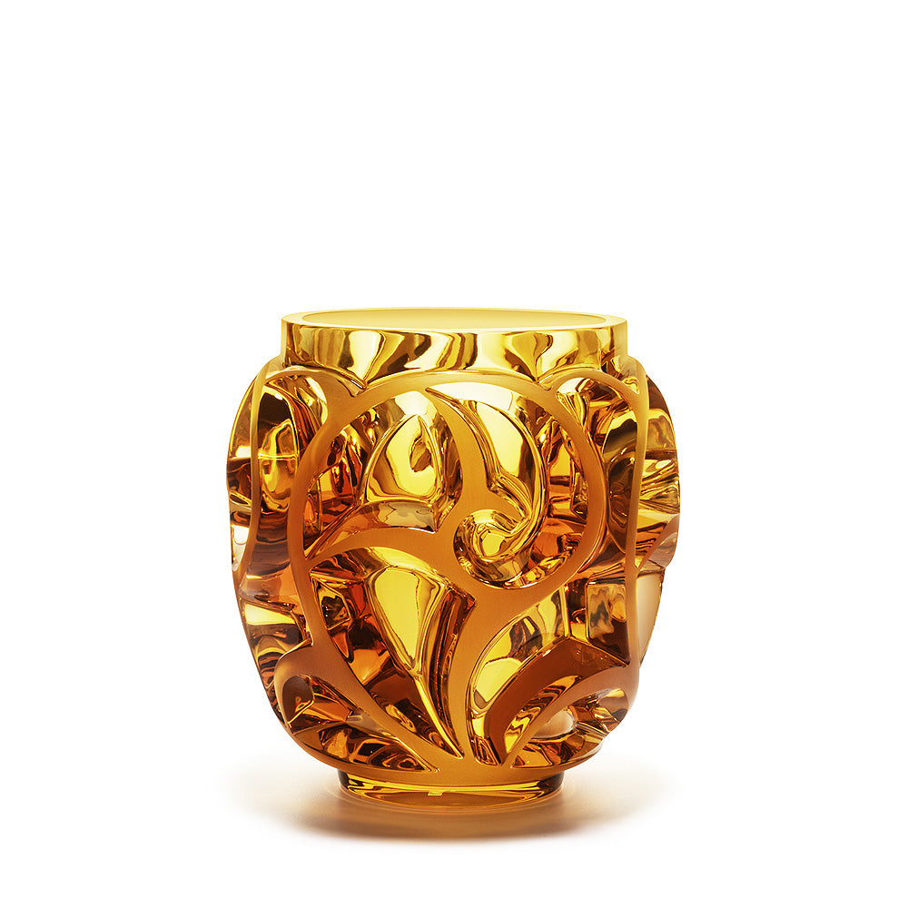 VASE TOURBILLONS - CRISTAL AMBRE