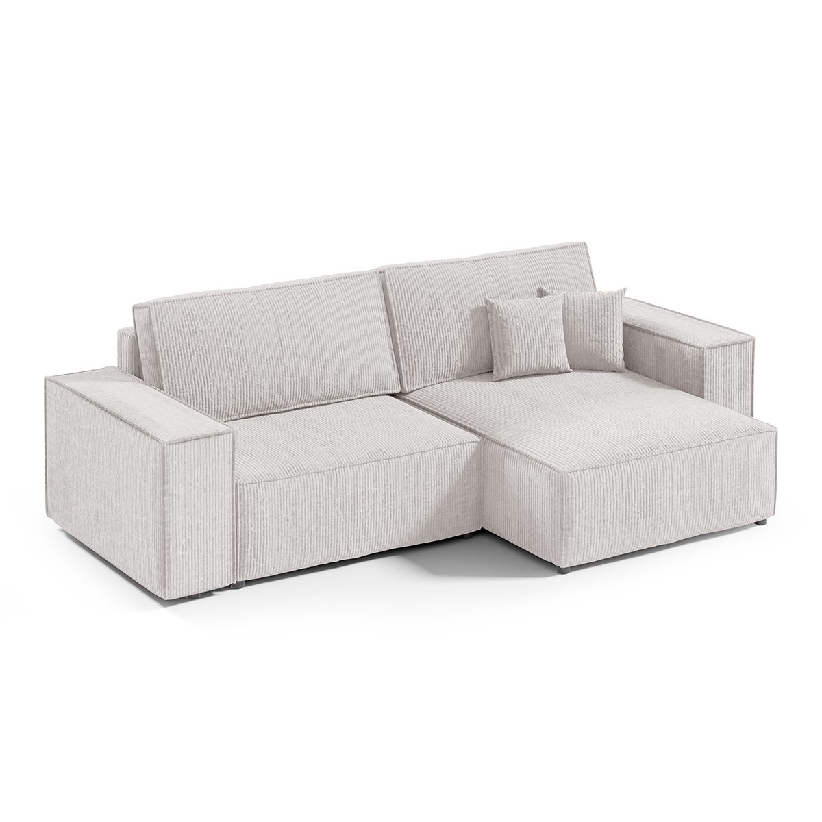 Sofá esquinero reversible y convertible para 3 personas, estructura en madera de pino blanco tz7026q7