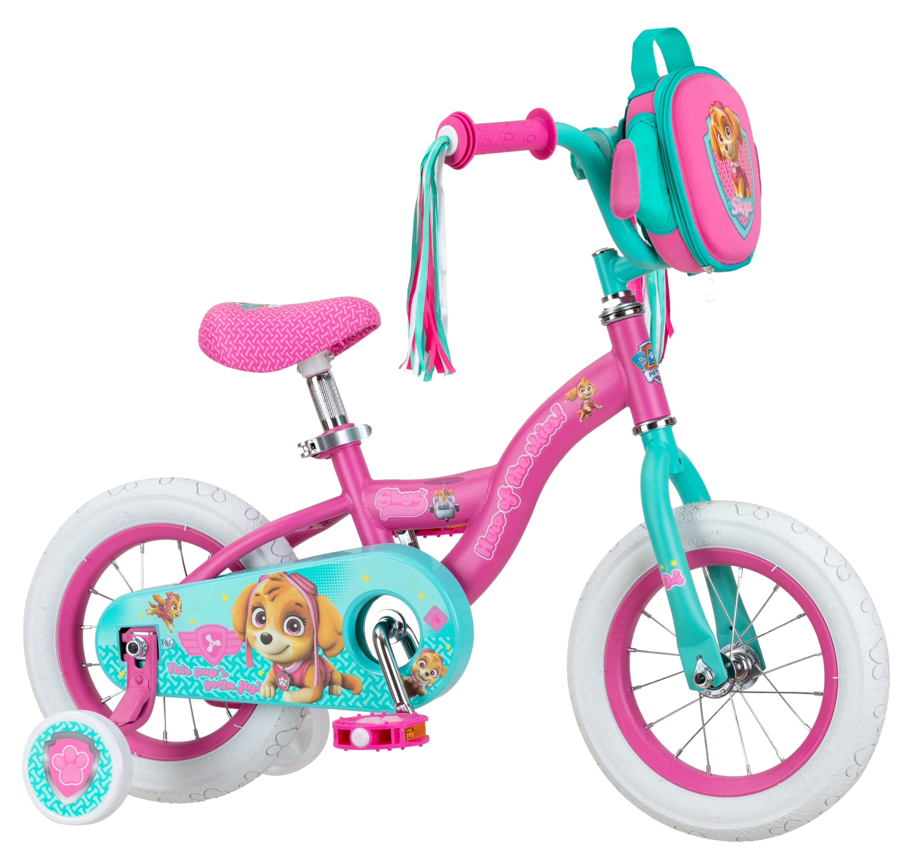 12in. Paw Patrol Skye Girls Kids Bike, Ages 2 to 4, Pink - Image 7