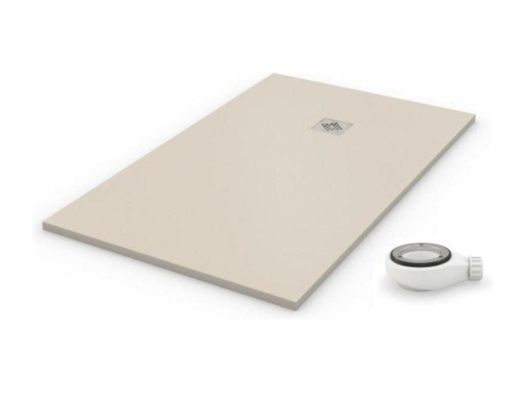 Plato de ducha natural crema - 90x160cm - resina con cargas minerales
