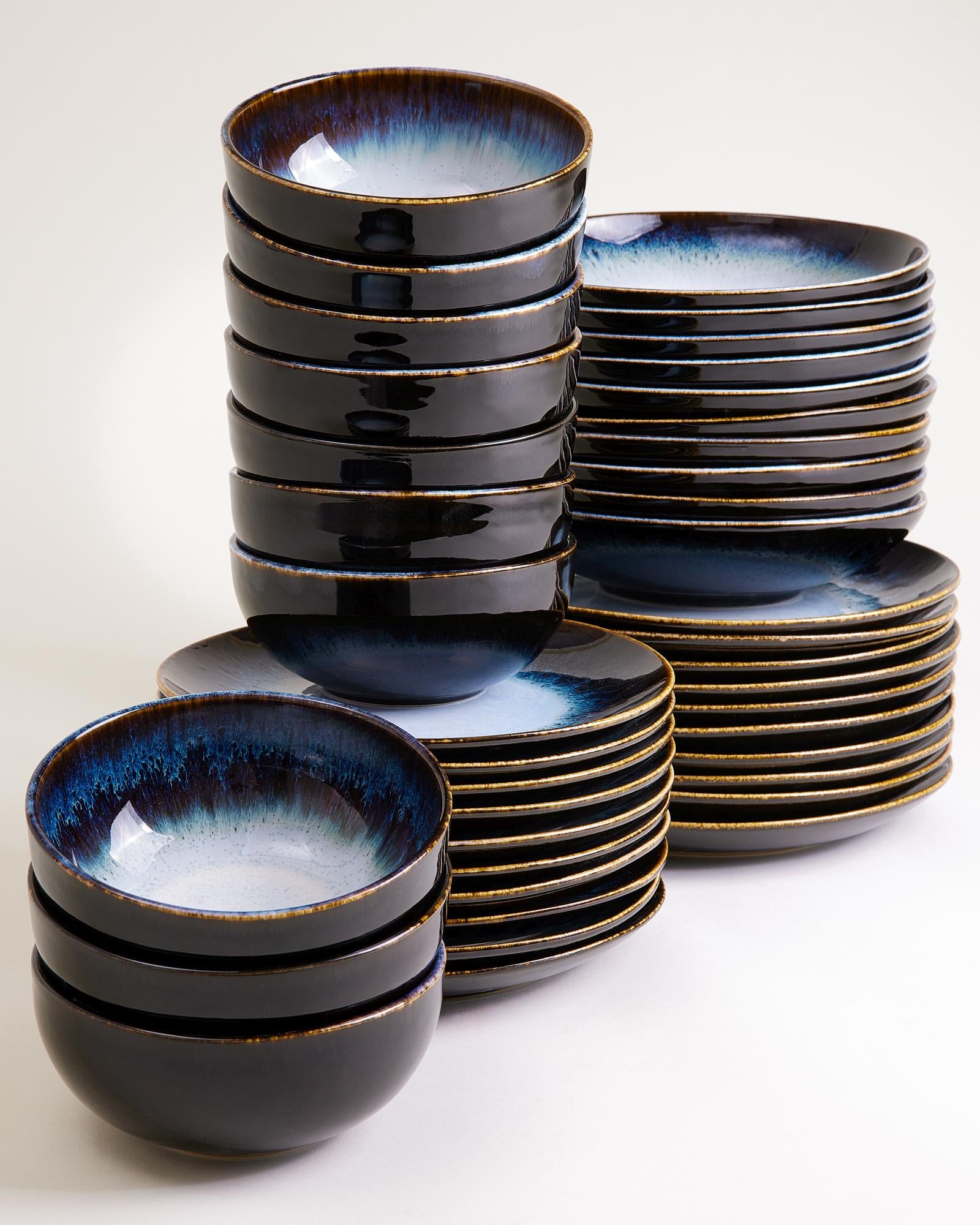 Alcachofra Geschirr-Set classic schwarzblau 40-teilig