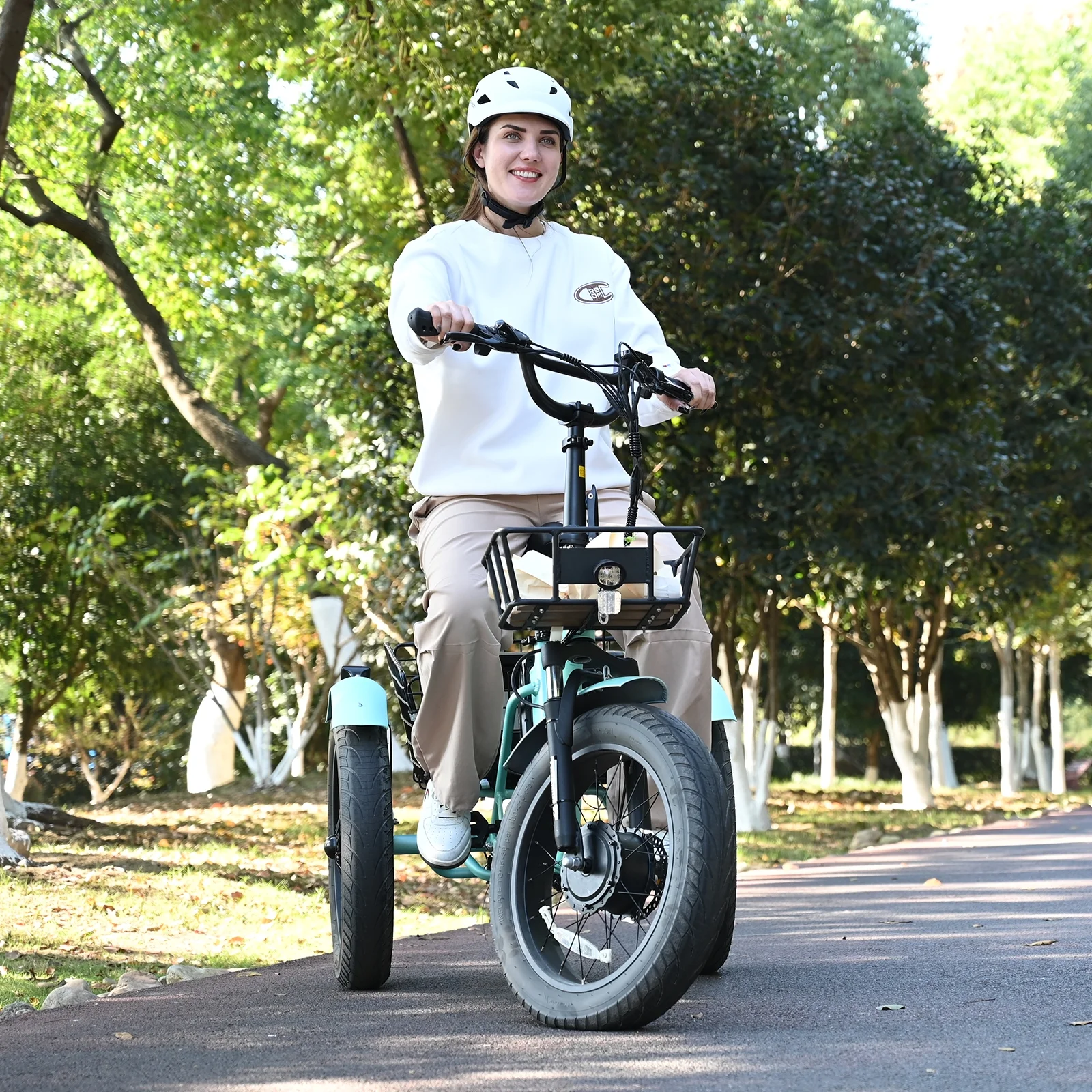 20" x 4" Fat Tire Electric Tricycle for Adult, 7 Speeds Electric Trike 48V 500W Motorized Tricycle , Electric Three Wheels Bicycle for Senior, Aluminum Frame & Rear Basket ,16mph - Image 25