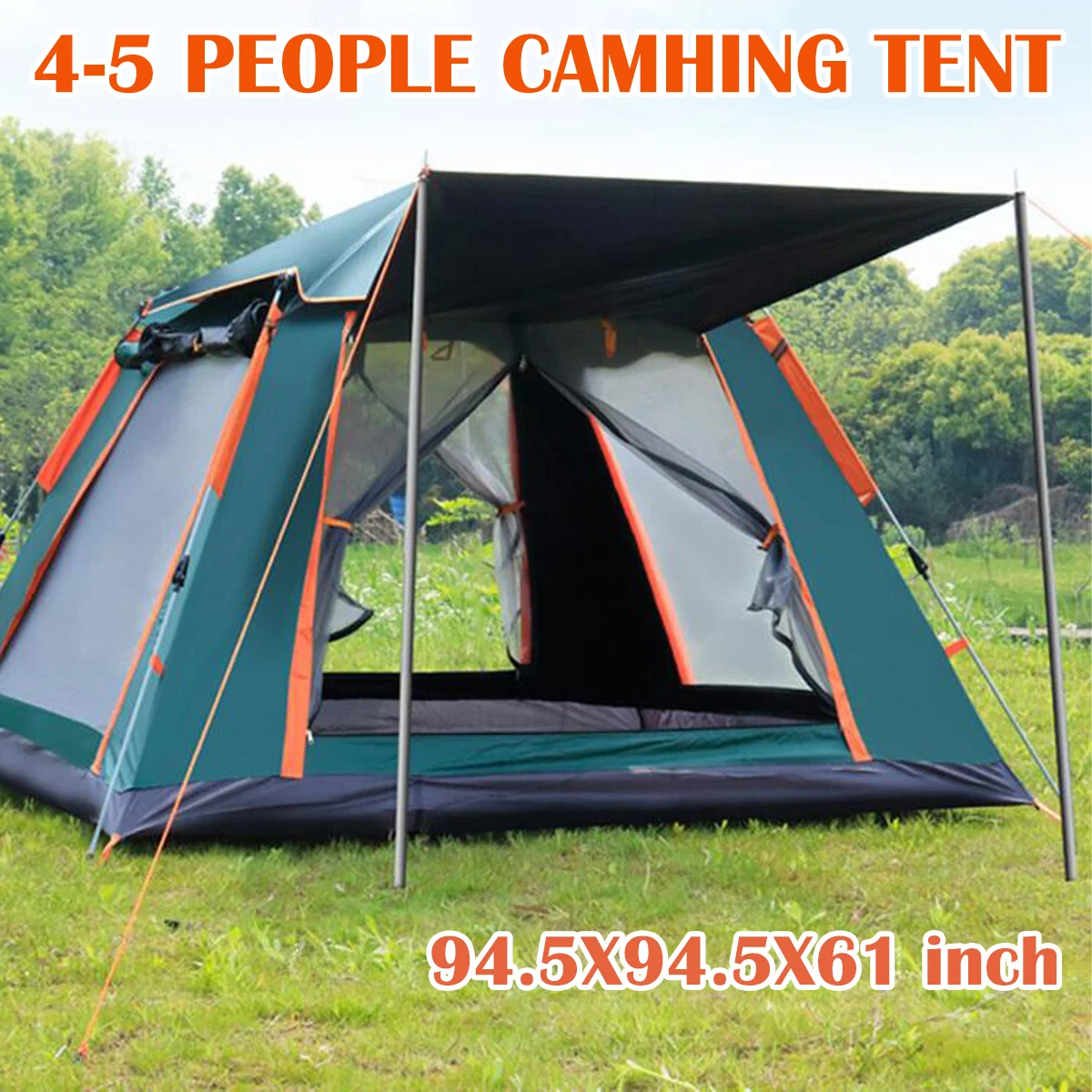 4 Person Family Camping Tent 4 Season Waterproof Anti-UV Windproof Tents Family - Image 2