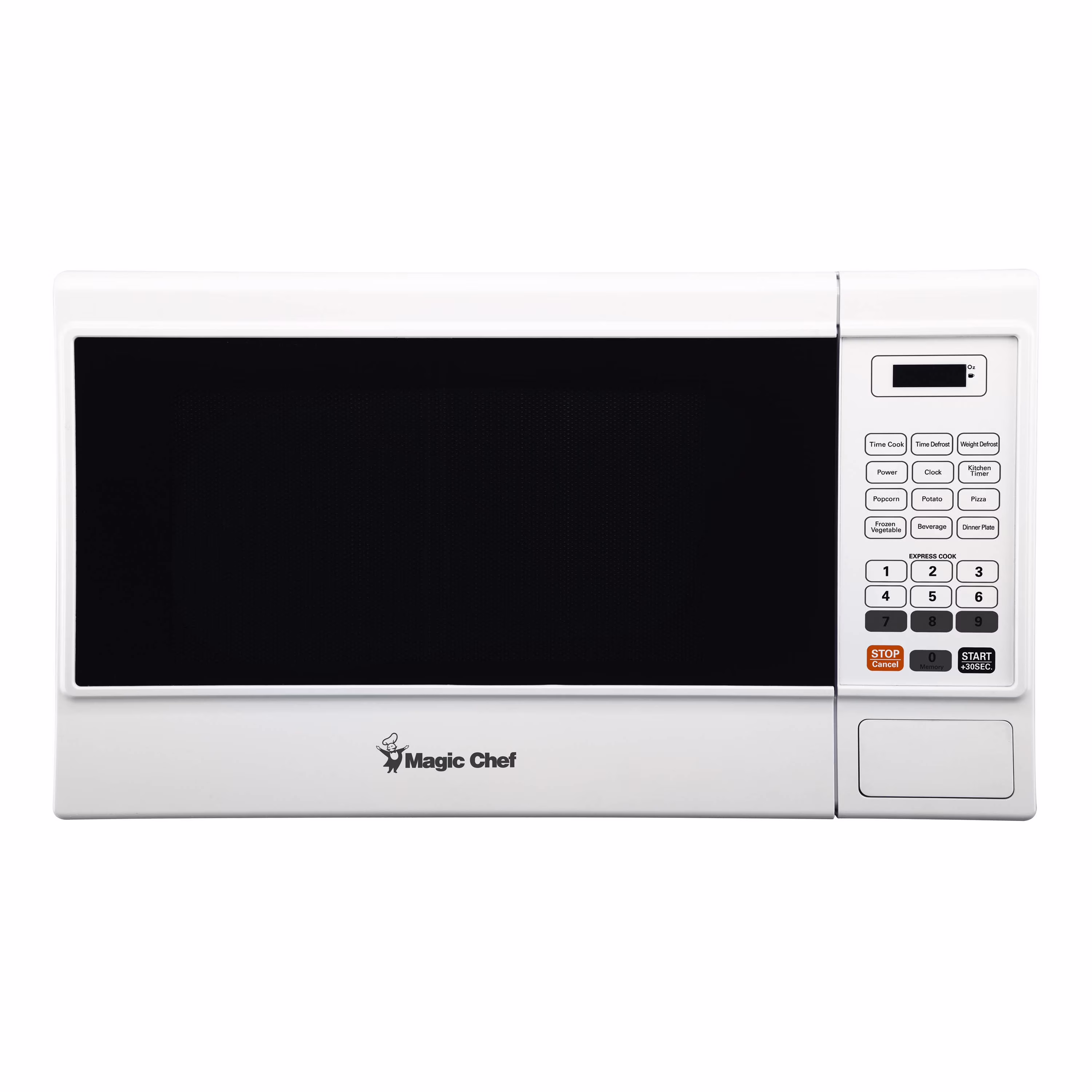 Magic Chef 1.6 Cu. ft. 1100W Countertop Microwave Oven with Push-Button Door in Black, New