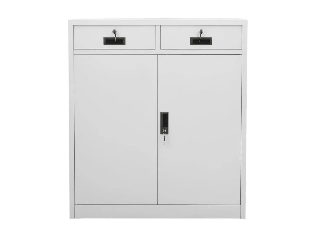 Armario de oficina de acero gris claro 90x40x102 cm VTEA06573
