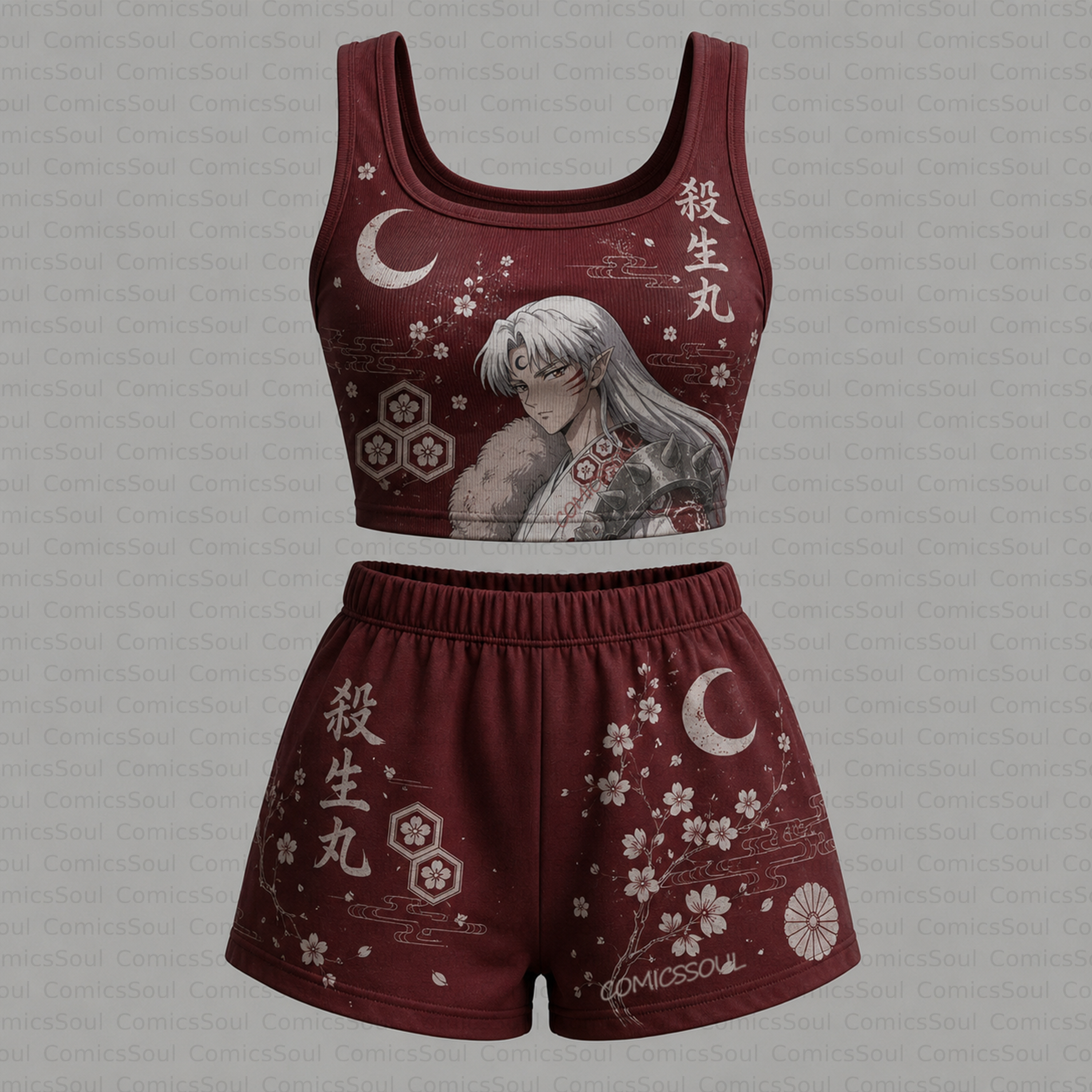 Inuyasha Vest and shorts Two-Piece Set
